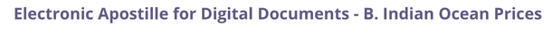 B. Indian Ocean Secretary of State certified documents and legalization prices